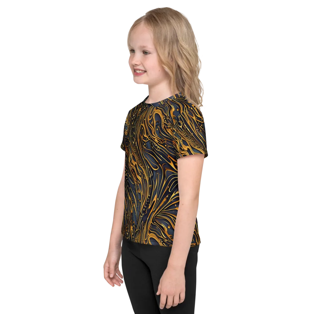 Aurum Drift on Kids Crew Neck T-Shirt — Left