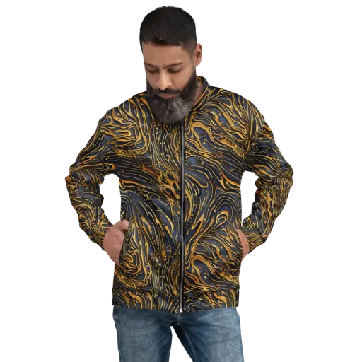 Aurum Drift on a Bomber Jacket