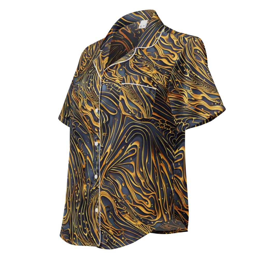 Aurum Drift on Women's Short Sleeve Pajama Top — Left Front
