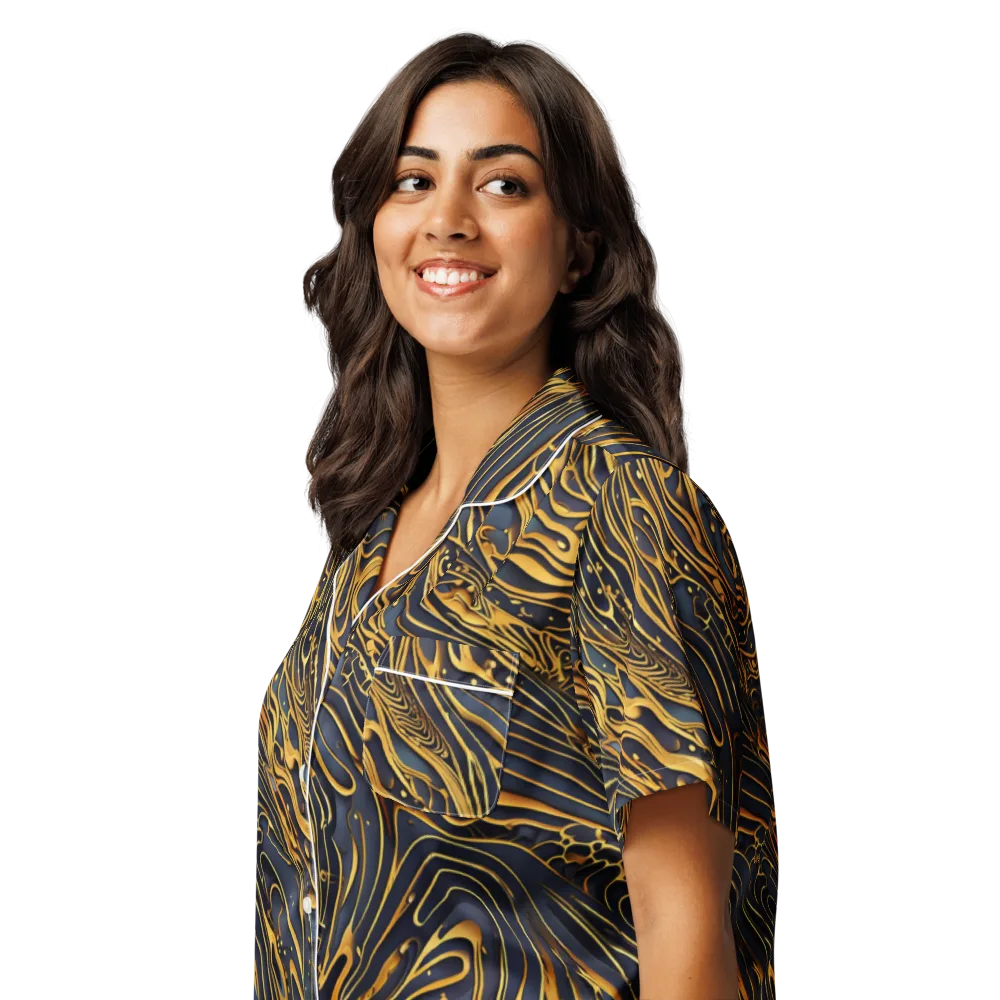 Aurum Drift on Women's Short Sleeve Pajama Top — Left Front