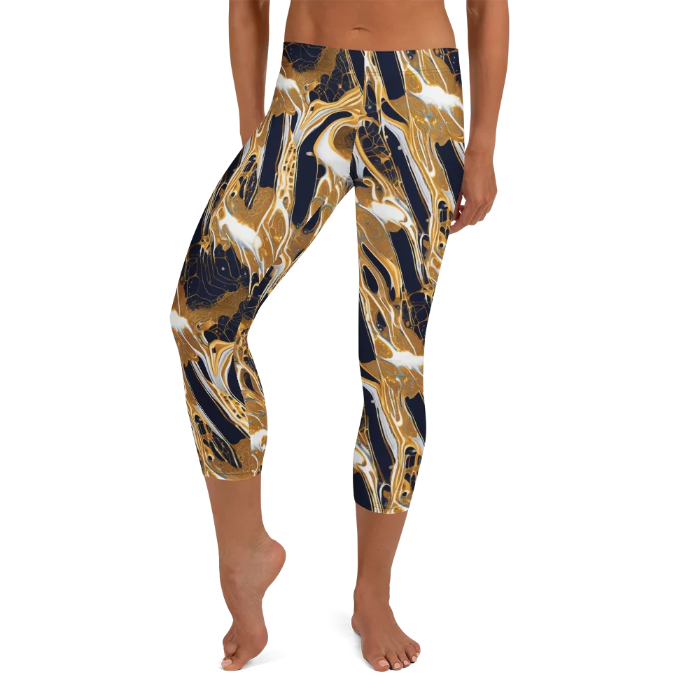 Molten Filigree on Capri Leggings — Front