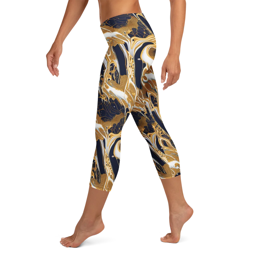 Molten Filigree on Capri Leggings — Left