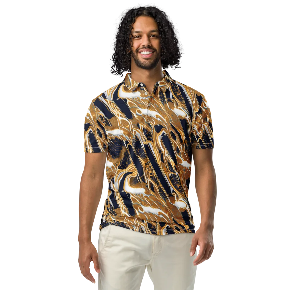 Molten Filigree on Men's Slim Fit Polo Shirt — Front