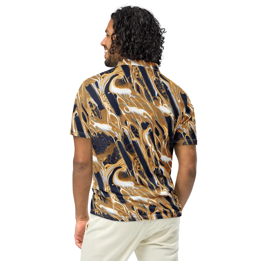 Molten Filigree on Men's Slim Fit Polo Shirt — Back