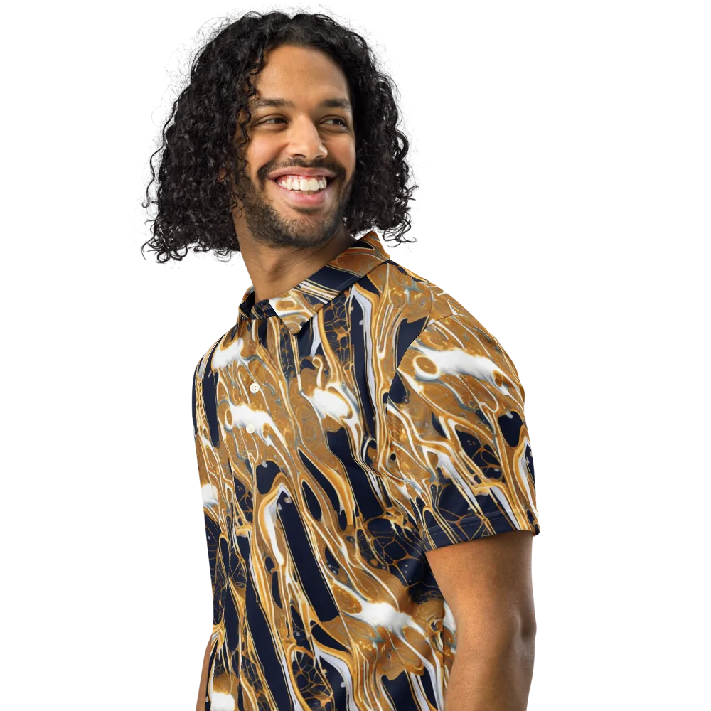Molten Filigree on Men's Slim Fit Polo Shirt — Left Front
