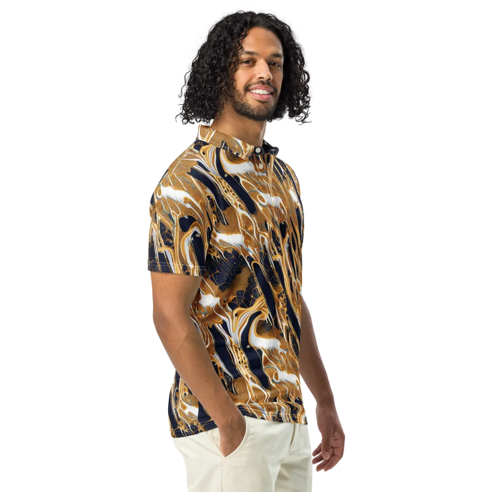 Molten Filigree on Men's Slim Fit Polo Shirt — Right Front