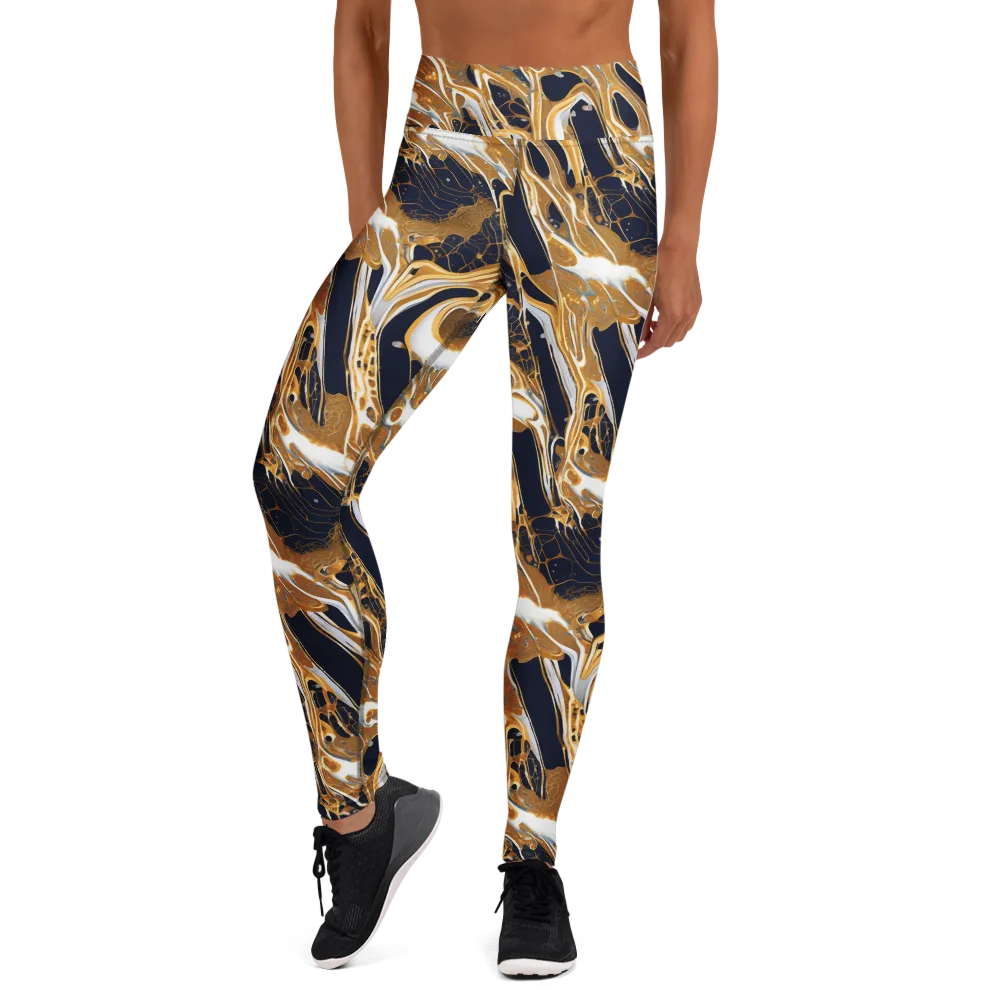 Molten Filigree on Yoga Leggings — Front