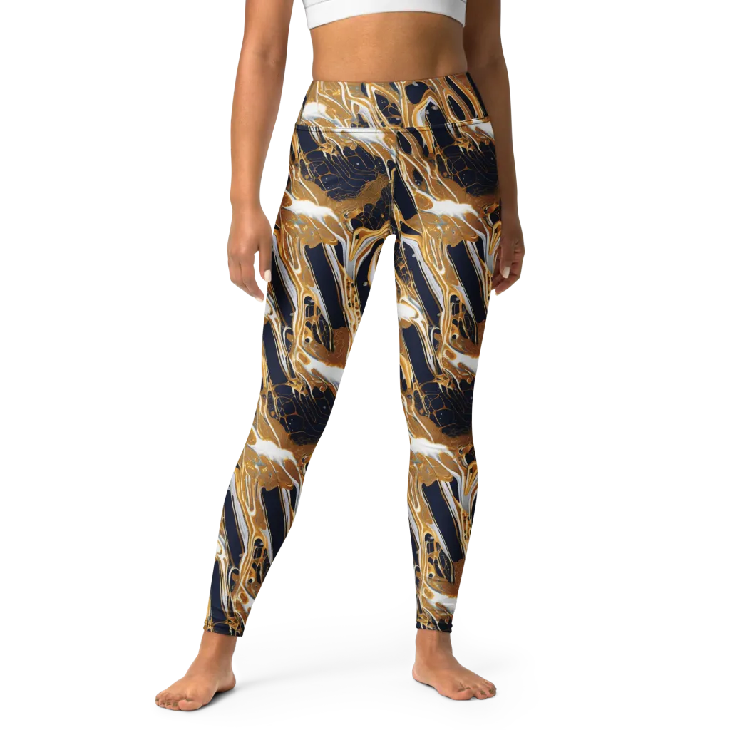 Molten Filigree on Yoga Leggings — Front