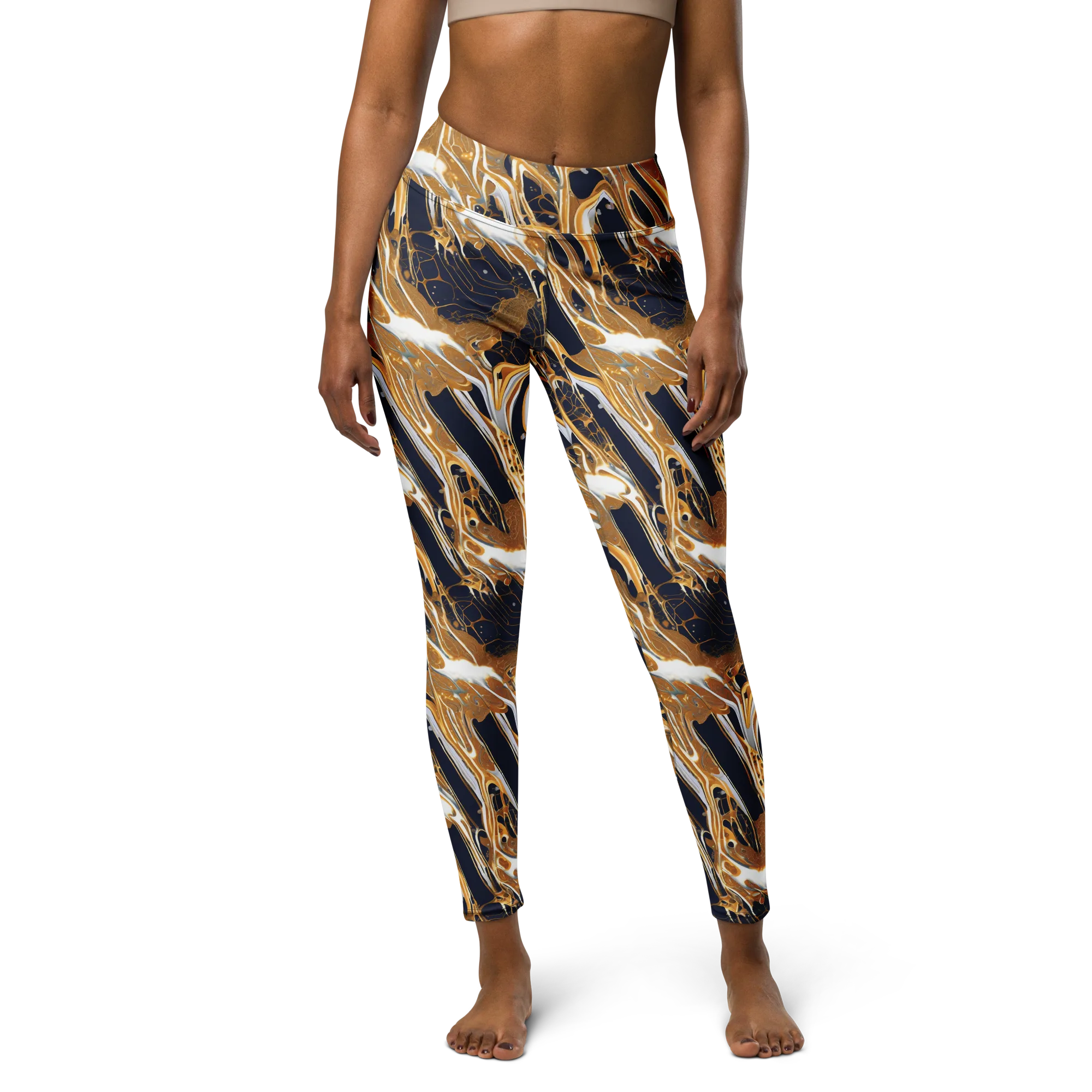 Molten Filigree on Yoga Leggings — Front