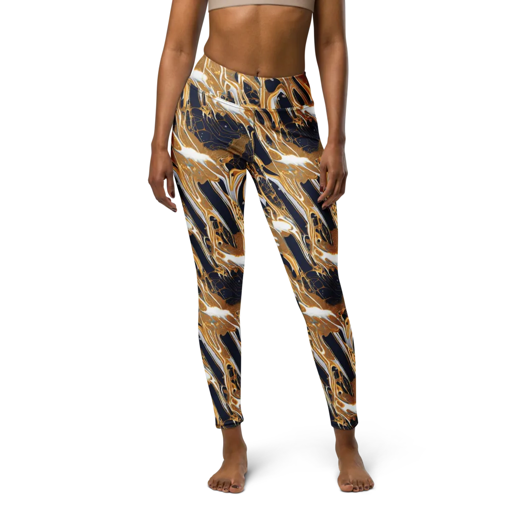 Molten Filigree on Yoga Leggings — Front