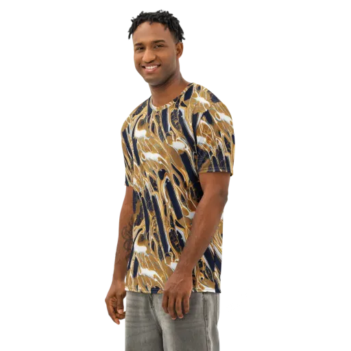 Molten Filigree on a Men's Cotton Crew Neck T-Shirt