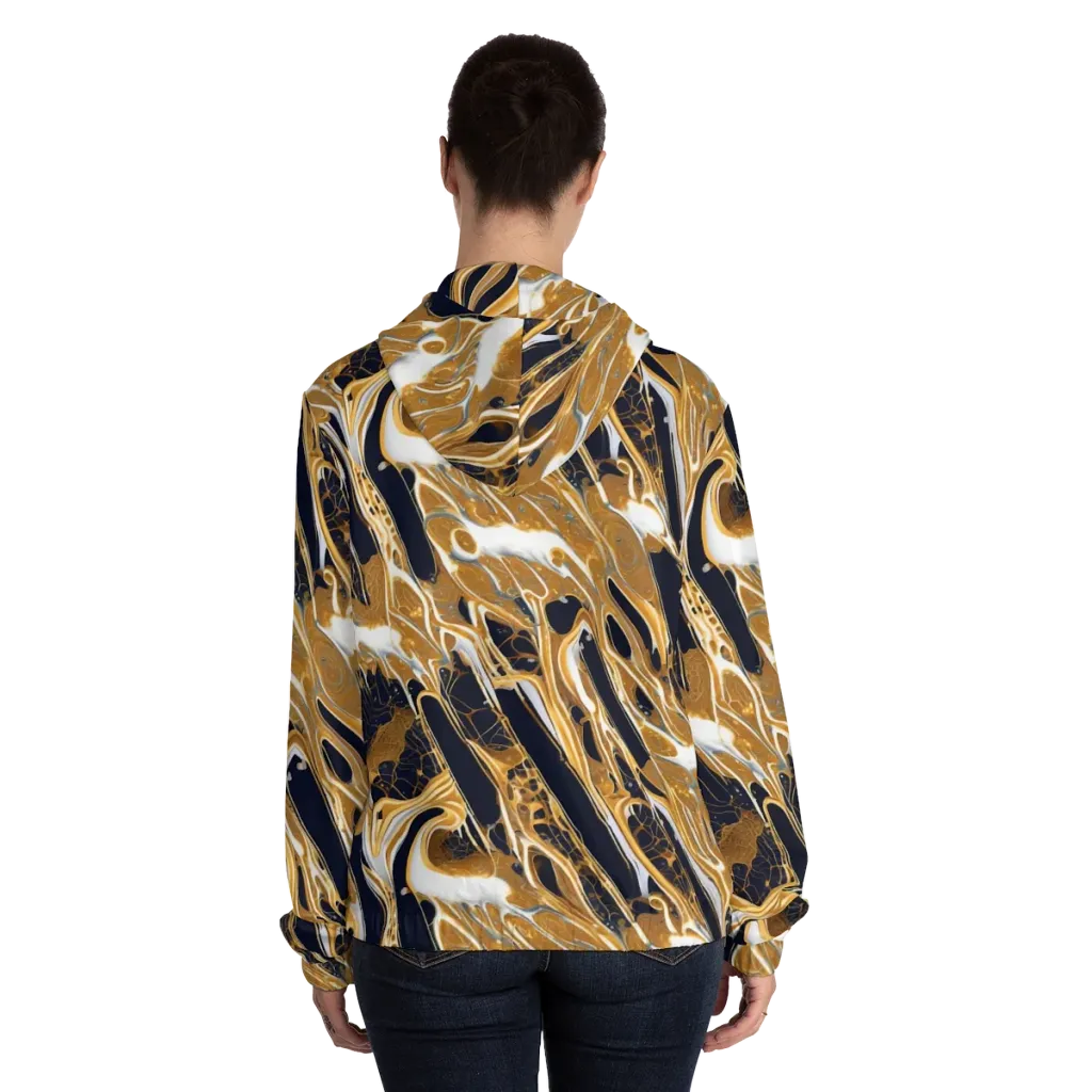 Molten Filigree on Women's Full-Zip Hoodie — Back On Person