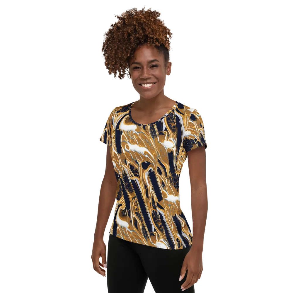 Molten Filigree on Women's Athletic T-Shirt — Left