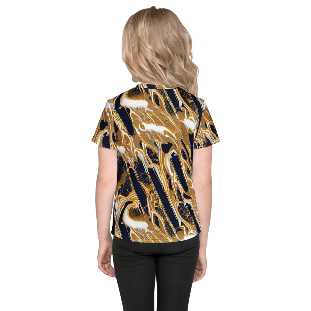 Molten Filigree on Kids Crew Neck T-Shirt — Back