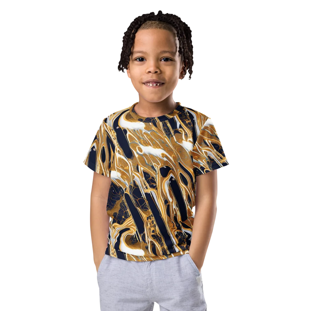 Molten Filigree on Kids Crew Neck T-Shirt — Front