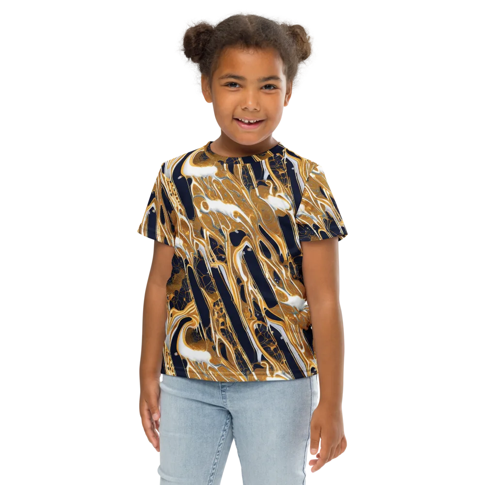 Molten Filigree on Kids Crew Neck T-Shirt — Front