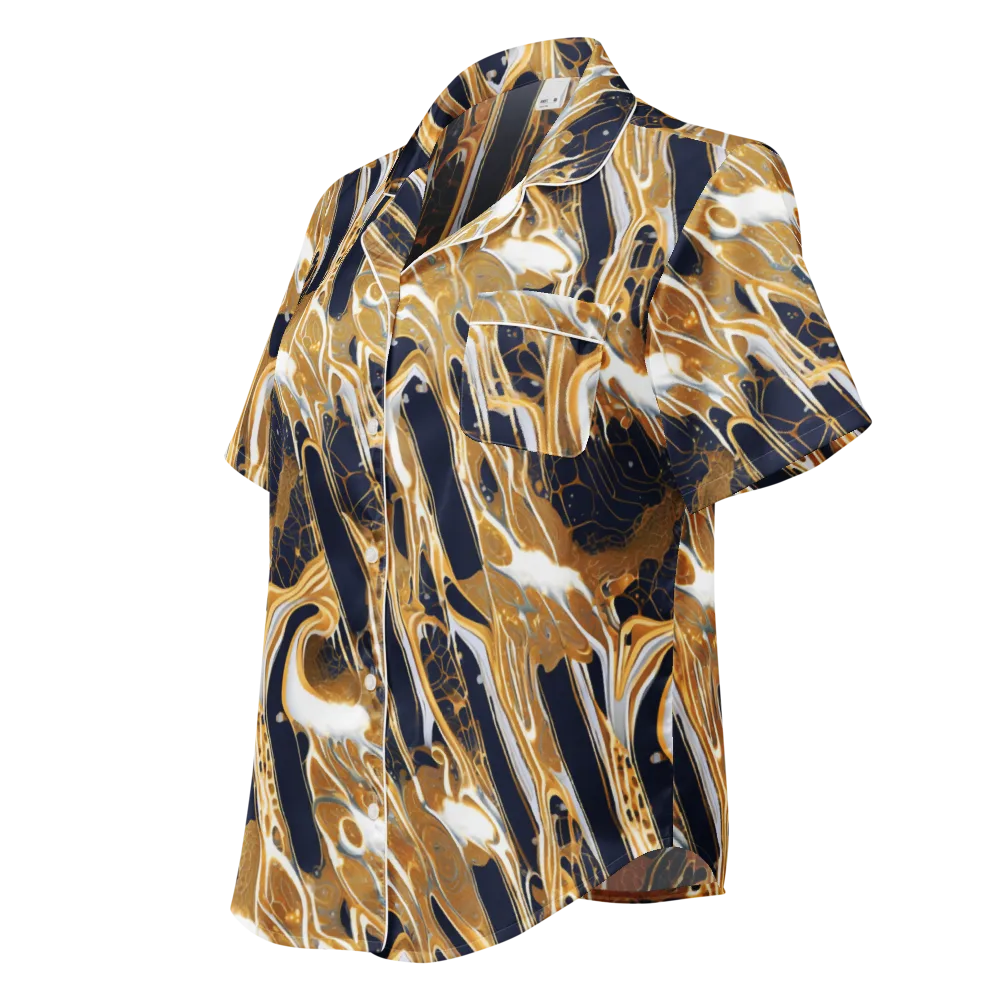 Molten Filigree on Women's Short Sleeve Pajama Top — Left Front
