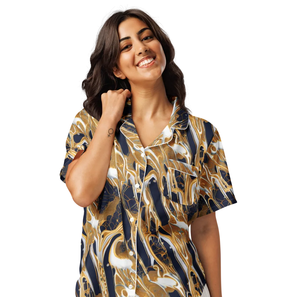 Molten Filigree on Women's Short Sleeve Pajama Top — Front