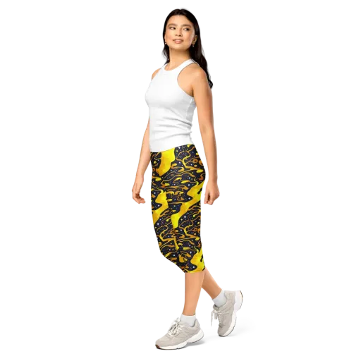 Gold Nebula on a Capri Leggings