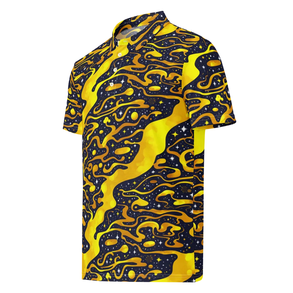 Gold Nebula on Men's Slim Fit Polo Shirt — Left Front