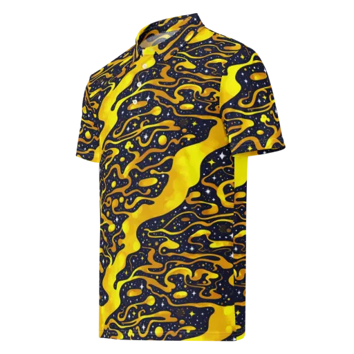 Gold Nebula on a Men's Slim Fit Polo Shirt