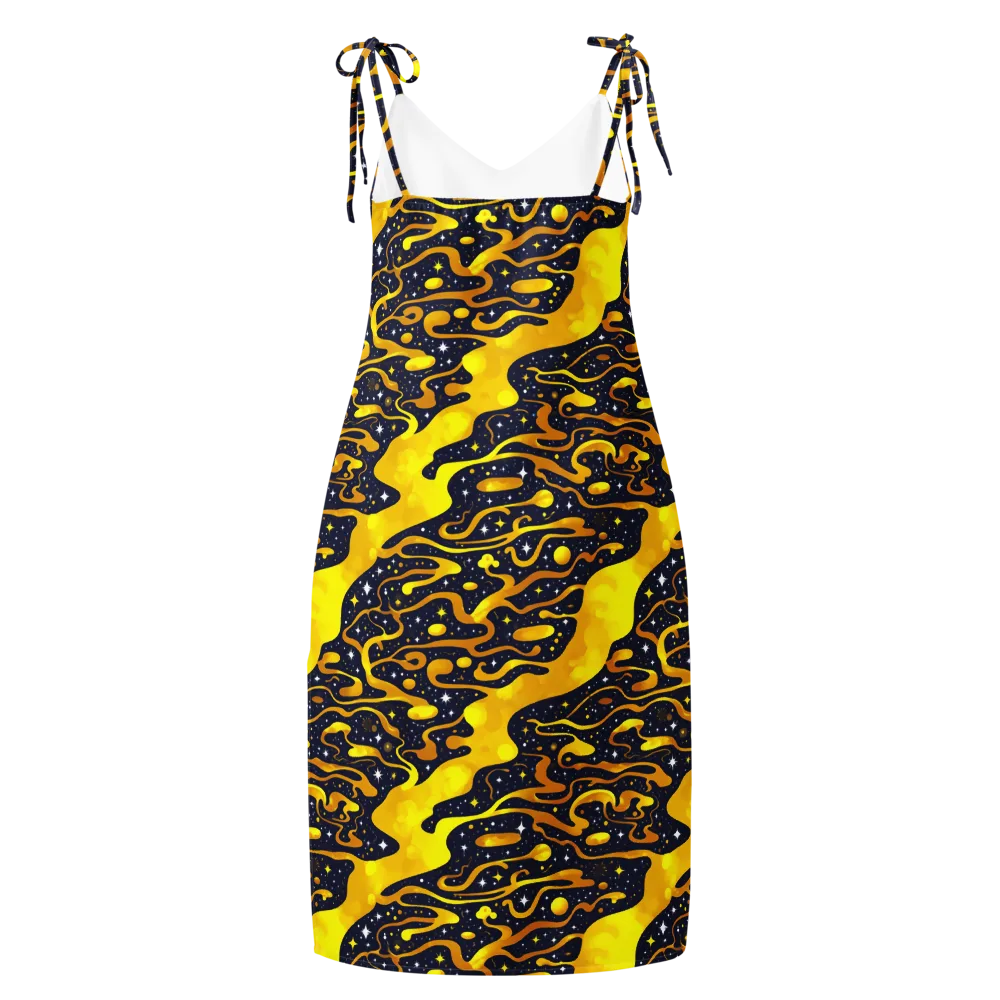 Gold Nebula on Slip Dress — Back