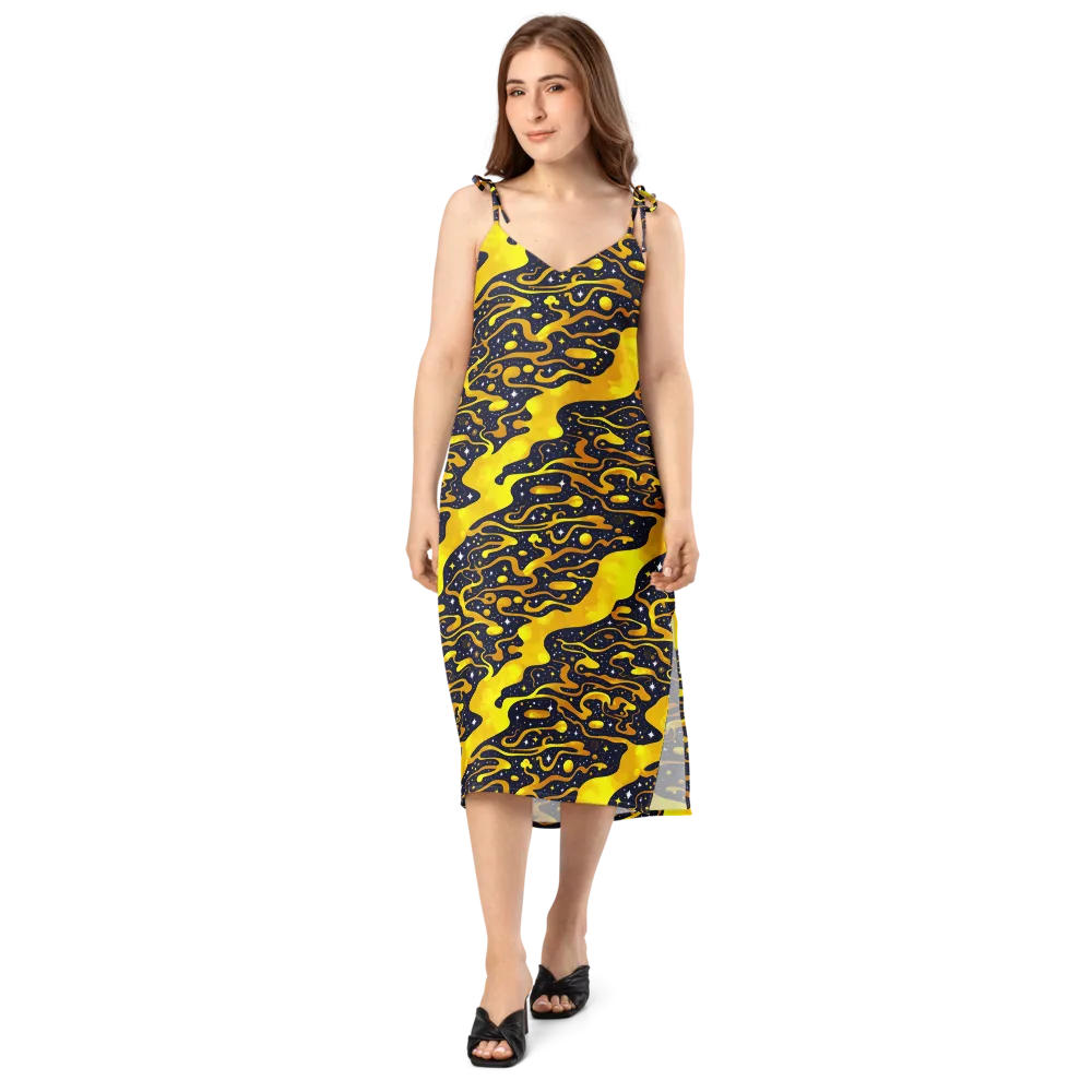 Gold Nebula on Slip Dress — Front