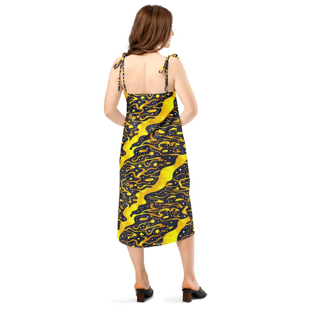 Gold Nebula on Slip Dress — Back