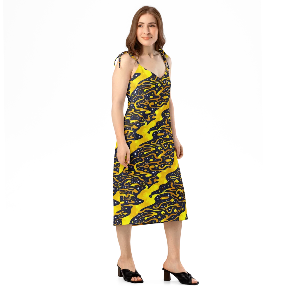 Gold Nebula on Slip Dress — Right Front