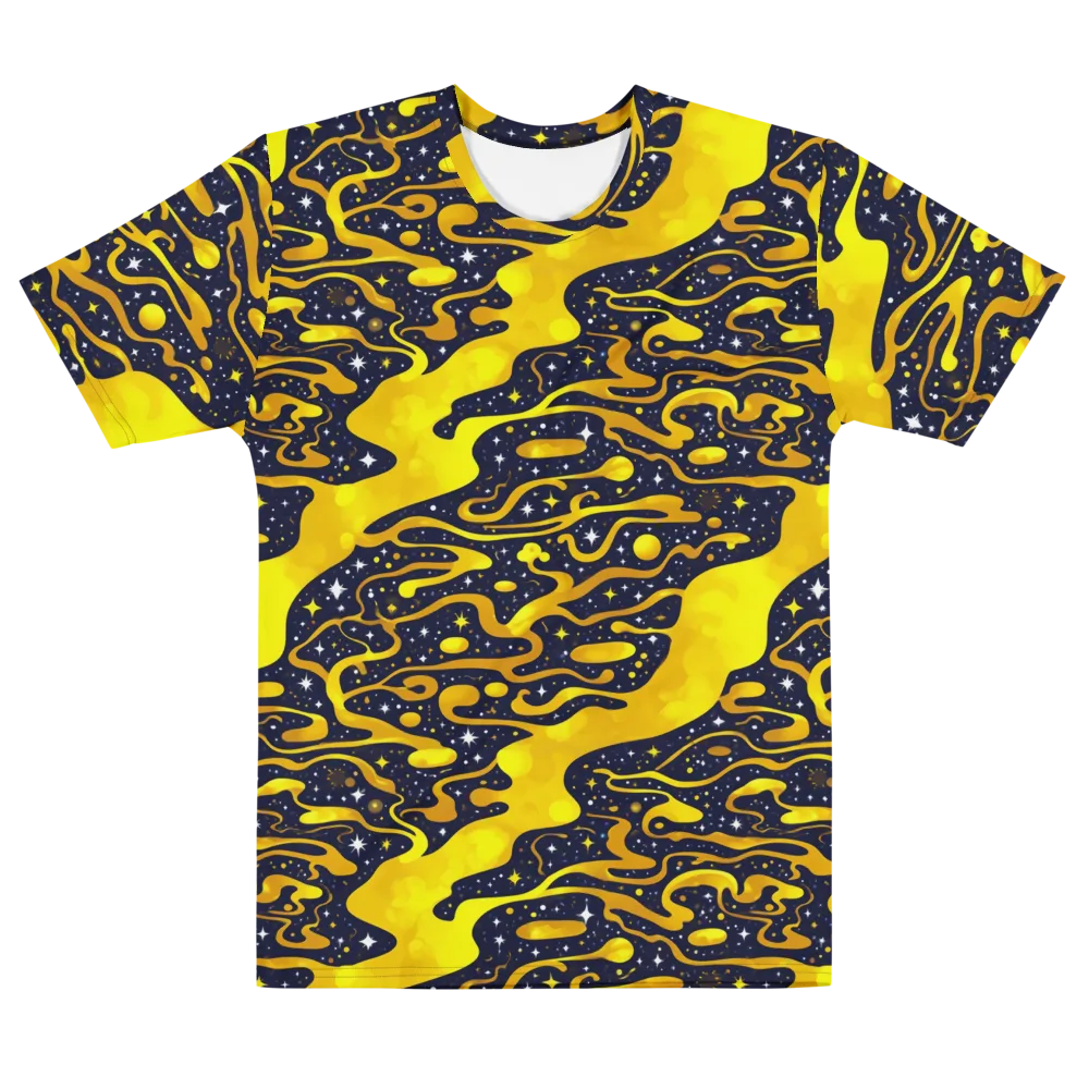 Gold Nebula on Men's Cotton Crew Neck T-Shirt — Front