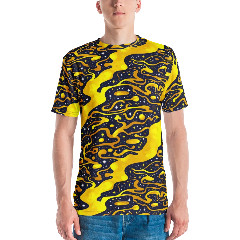 Gold Nebula on Men's Crew Neck T-Shirt — Front