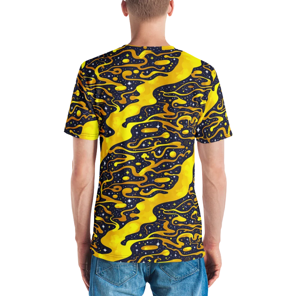 Gold Nebula on Men's Crew Neck T-Shirt — Back
