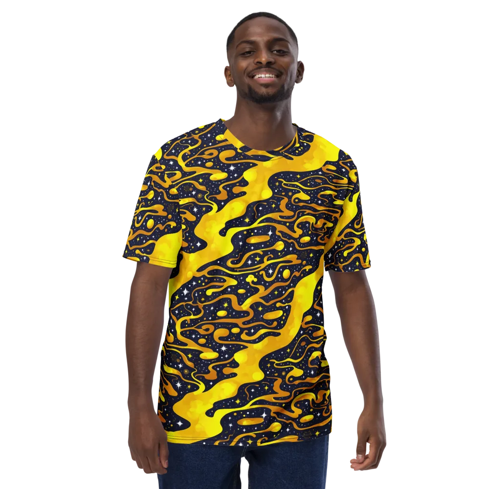 Gold Nebula on Men's Crew Neck T-Shirt — Front