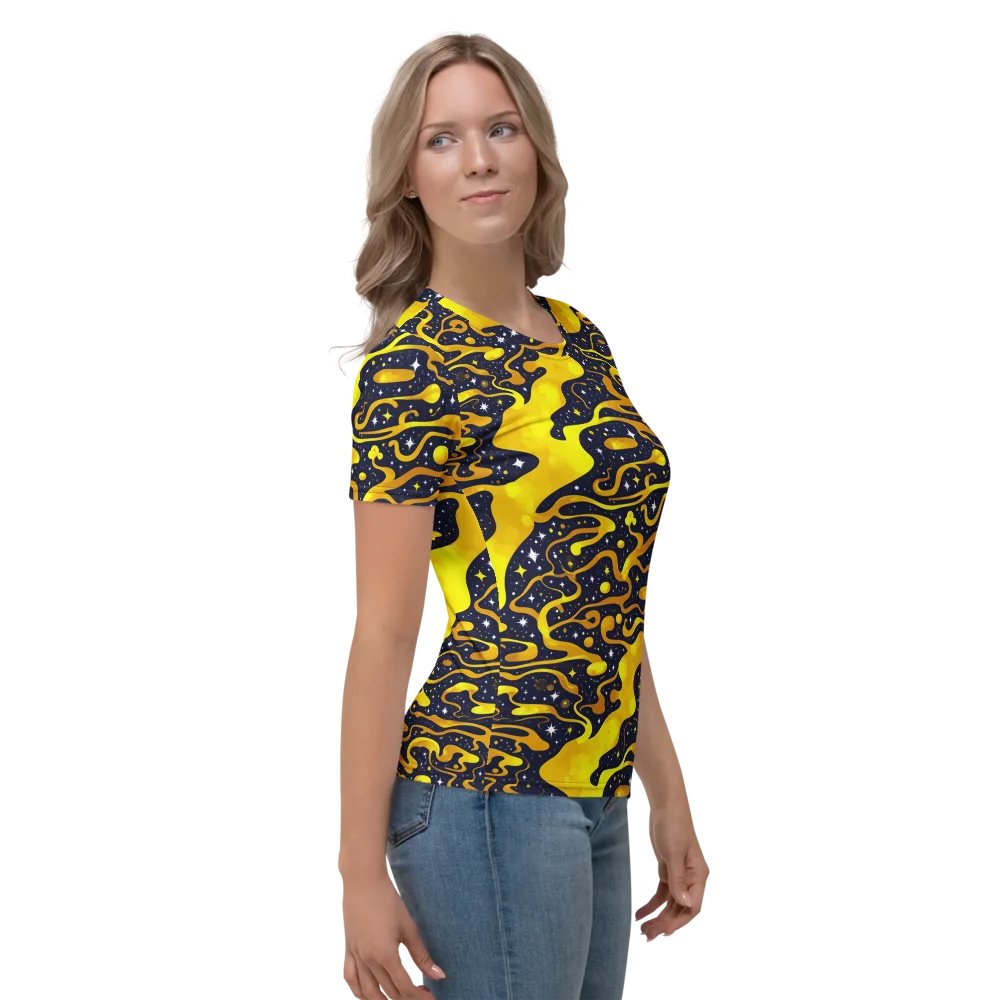 Gold Nebula on Women's Crew Neck T-Shirt — Right