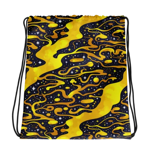 Gold Nebula on a Drawstring Bag