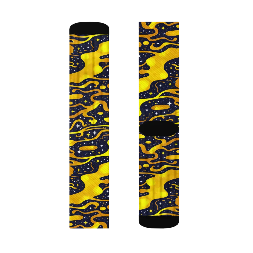 Gold Nebula on Socks — Right Sock