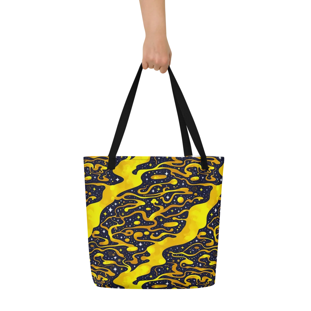 Gold Nebula on Large Tote Bag W/ Pocket — Front