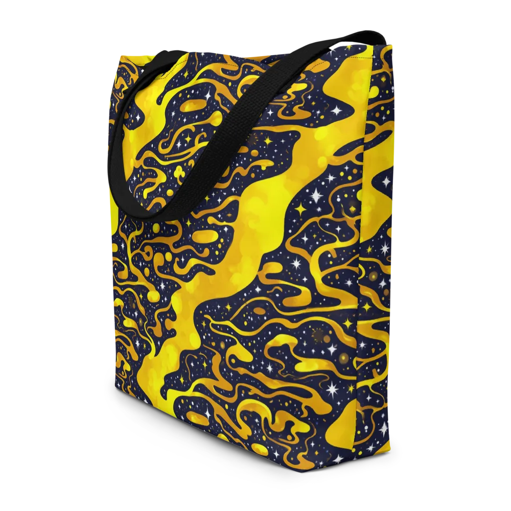 Gold Nebula on Large Tote Bag W/ Pocket — Front