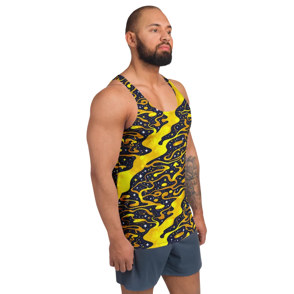 Gold Nebula on Men's Tank Top — Right Front