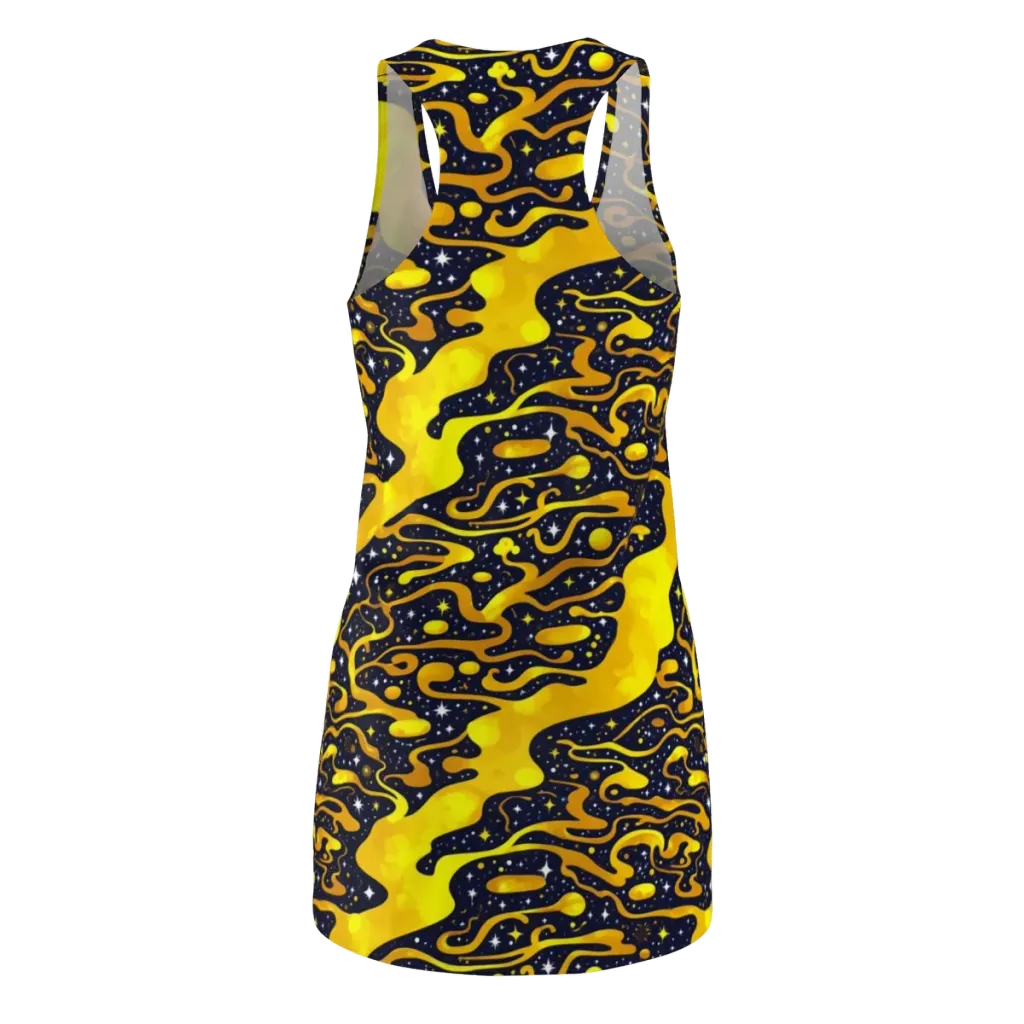 Gold Nebula on Racerback Dress — Back