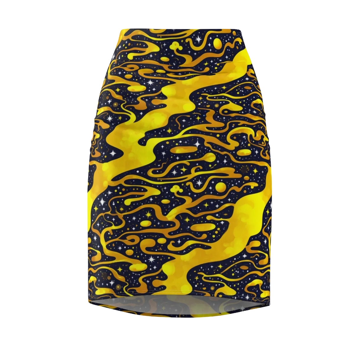 Gold Nebula on Pencil Skirt — Front