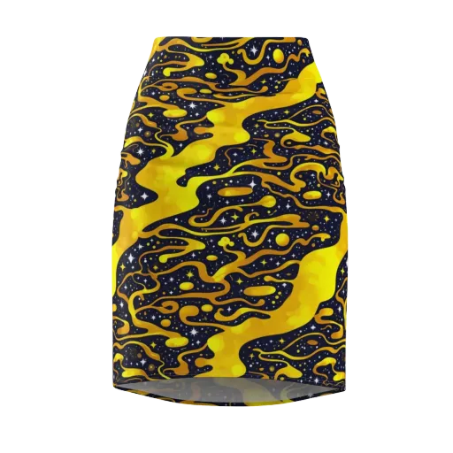 Gold Nebula on a Pencil Skirt