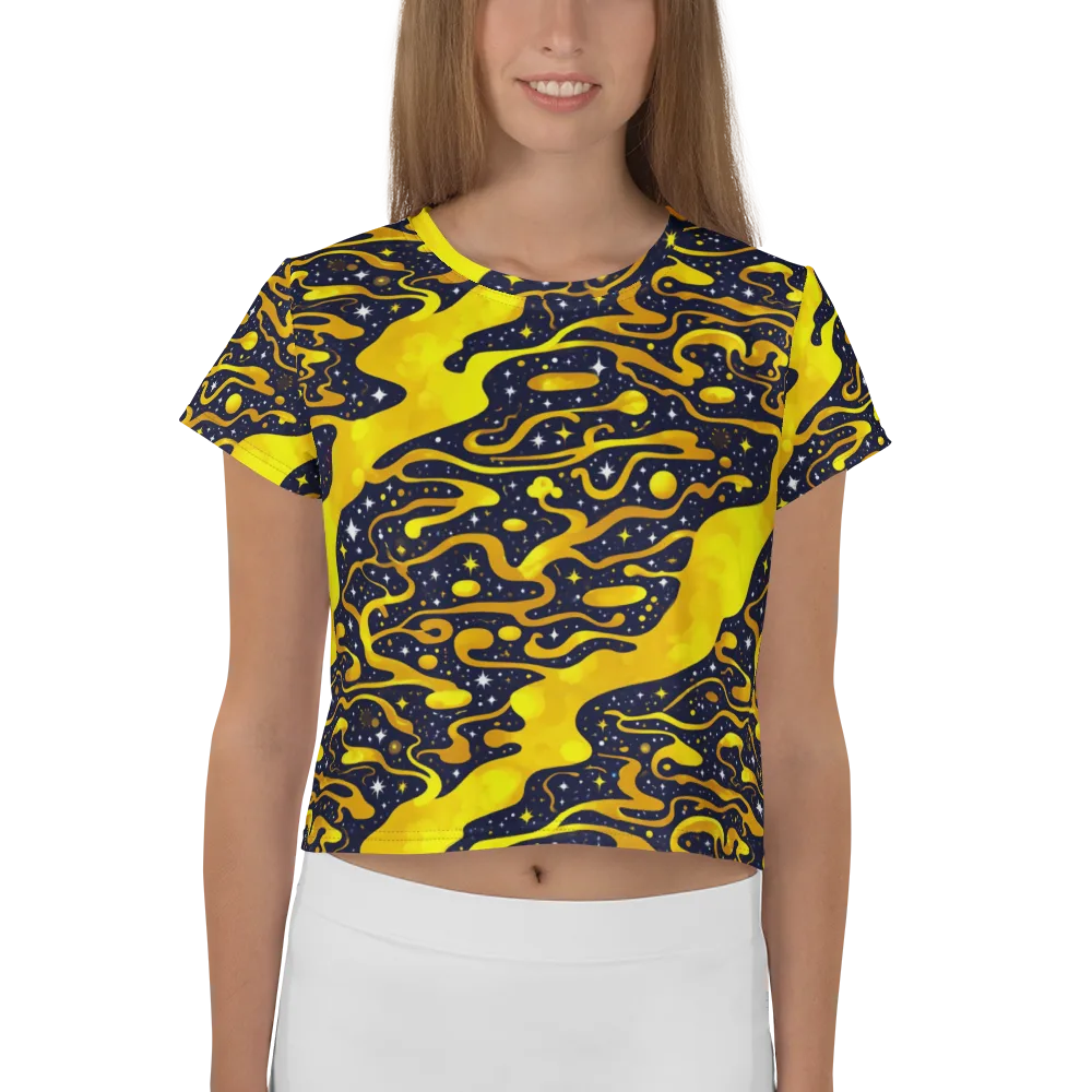 Gold Nebula on Crop Tee — Front