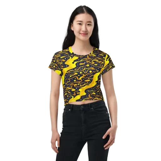 Gold Nebula on a Crop Tee