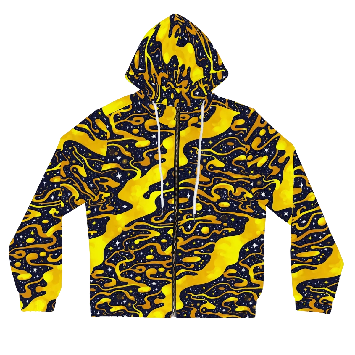 Gold Nebula on Women's Full-Zip Hoodie — Front