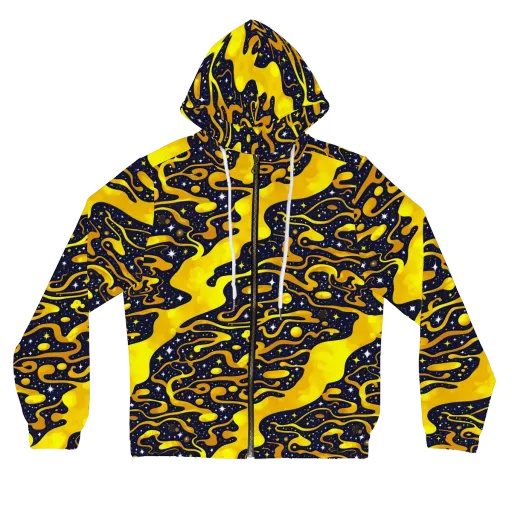 Gold Nebula on a Women's Full-Zip Hoodie