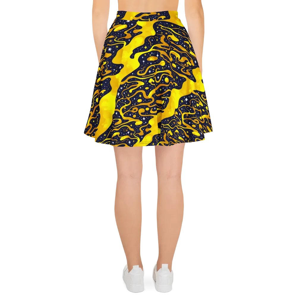 Gold Nebula on Skater Skirt — Back