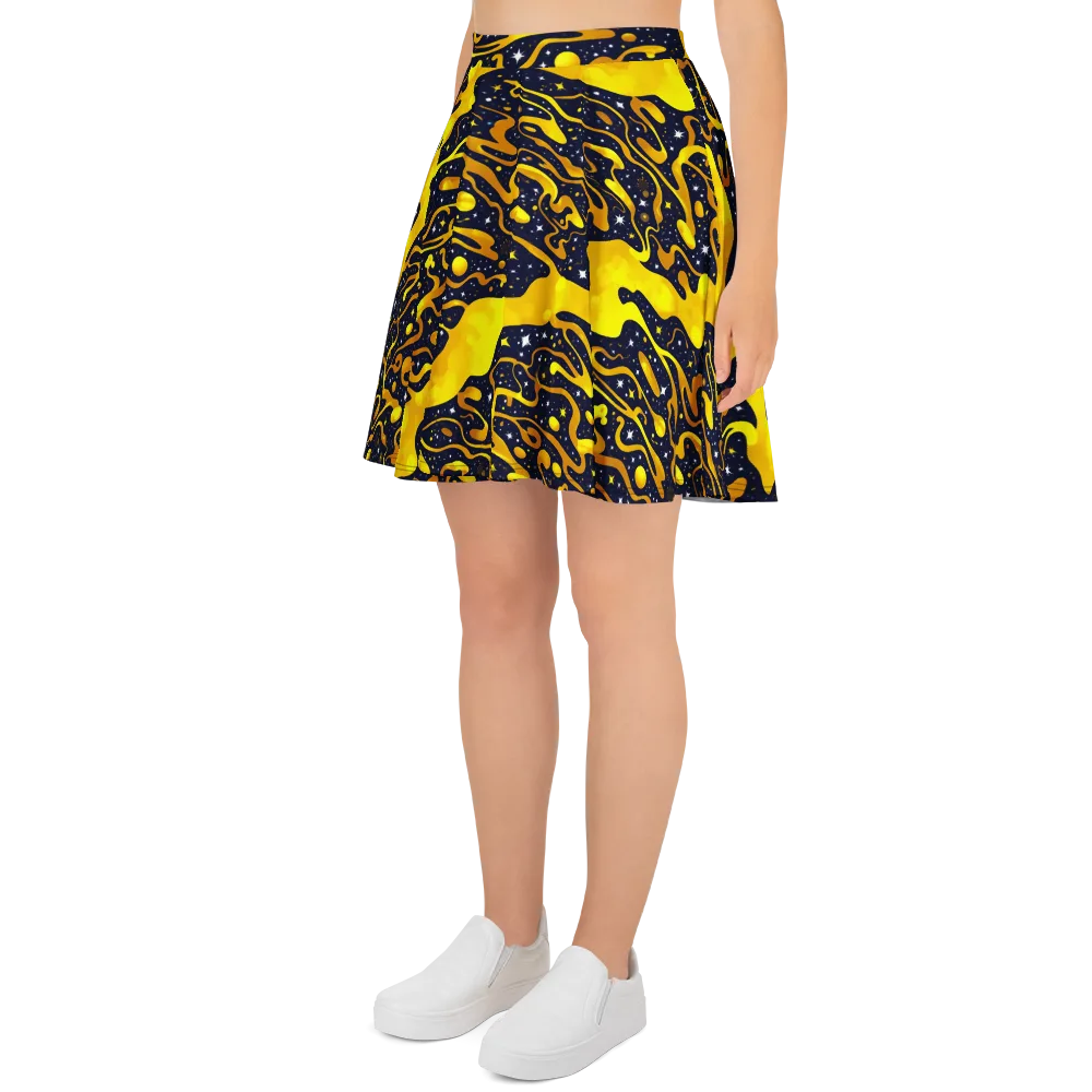Gold Nebula on Skater Skirt — Left
