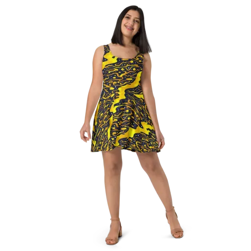 Gold Nebula on a Skater Dress