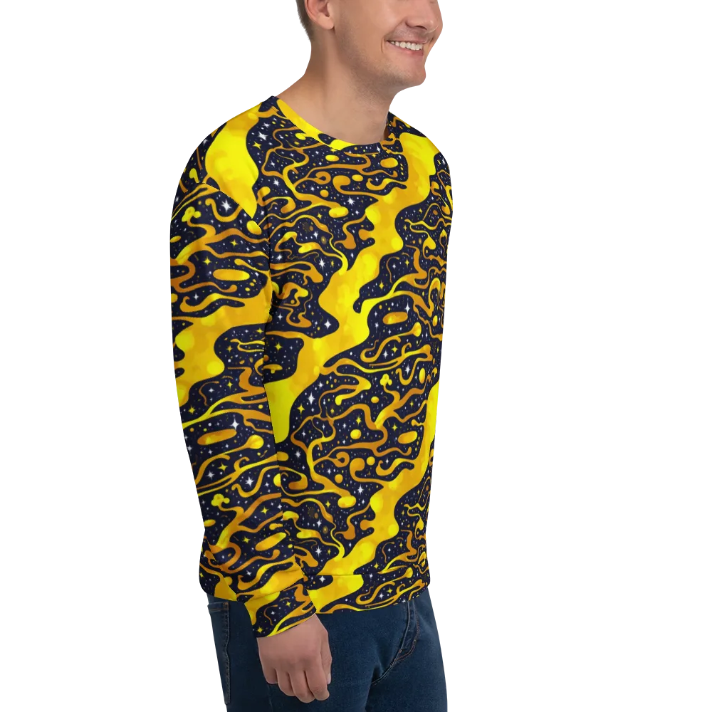 Gold Nebula on Sweatshirt — Right Front